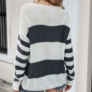 SO ME Color Block Fitted Crop Sweater Top main image 0
